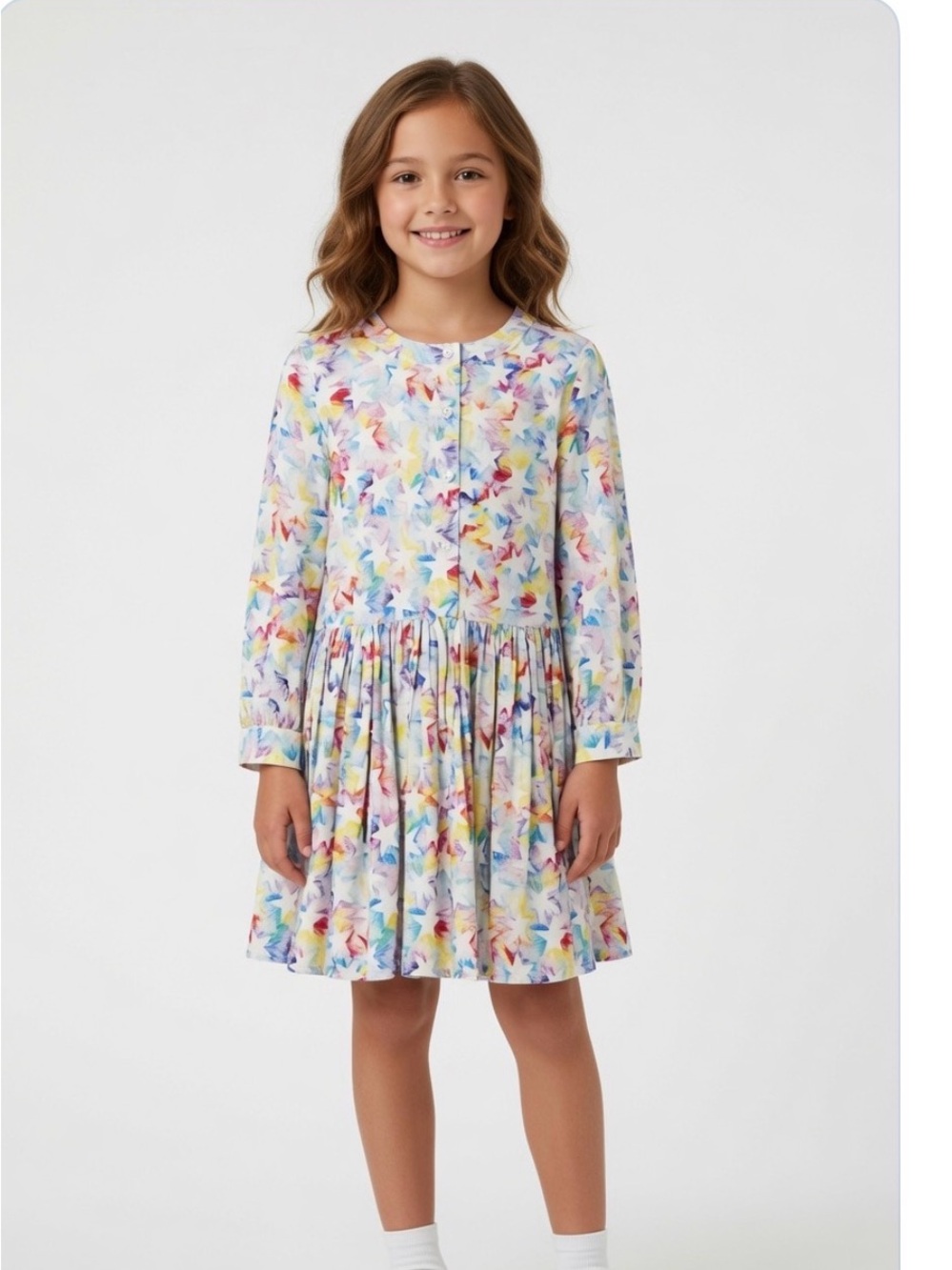 NWT Stella McCartney Girl’s Rainbow Star Outline Skater Dress 10 Years Viscose
